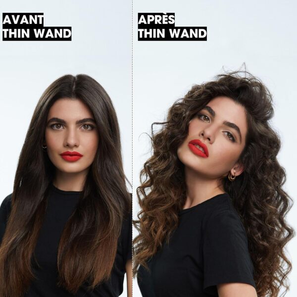 ghd - Boucleur ghd Thin Wand - Boucleur professionnel (Noir) - Créez des boucles dès 3 secondes pour une tenue 24H - Boucles serrées et définies - Idéal pour tous types de cheveux