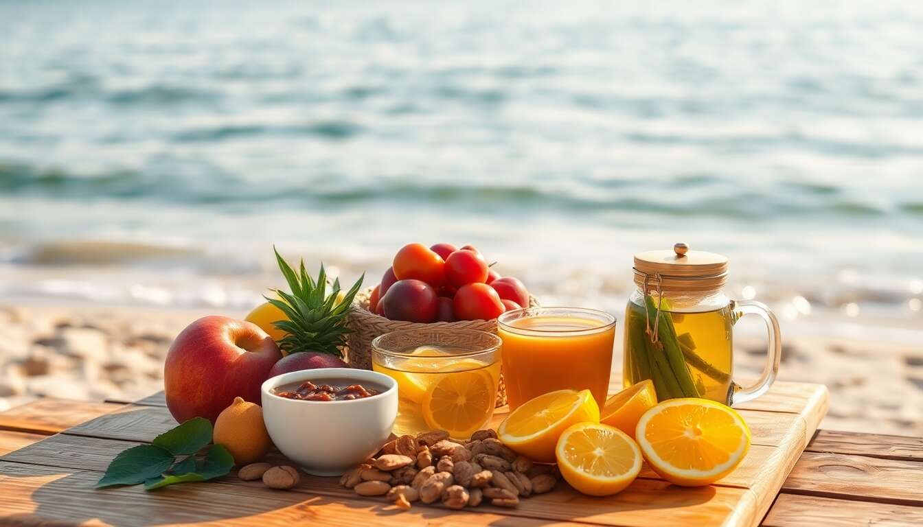 Alimentation et compl&eacute;ments pour un teint h&acirc;l&eacute;