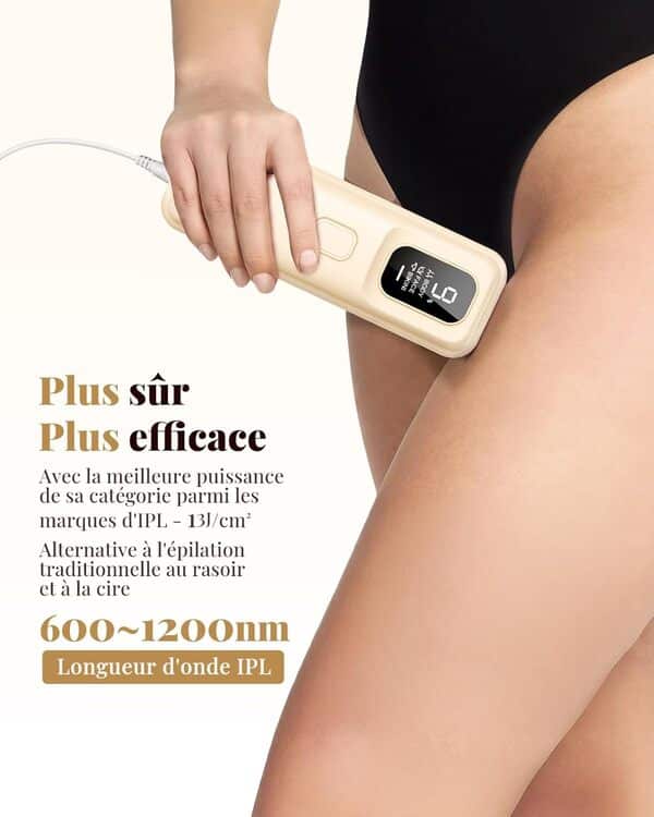 TIIMAGIC Épilateurs Lumière Pulsée, IPL Épilateur Laser Definitive - 3 Modes, 9 Niveaux d'énergie Épilation Laser Indolore pour Aisselles/Visage/Maillot, Femmes/Hommes-Beige