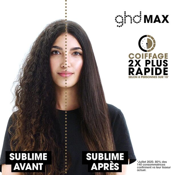 ghd - Lisseur ghd Max - Fer à lisser professionnel (Noir) - Lissage 2x plus rapide - Plaques larges - Sans chaleur extrême - Des cheveux 80% plus brillants - Idéal cheveux longs, épais et/ou bouclés