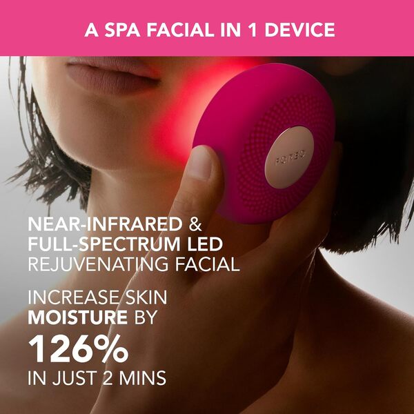 FOREO UFO 3 LED masque hydratant visage 4 en 1 - LED à spectre complet - Luminothérapie profonde NIR et lumière rouge - Thermothérapie - Massage visage T-Sonic - Pistachio