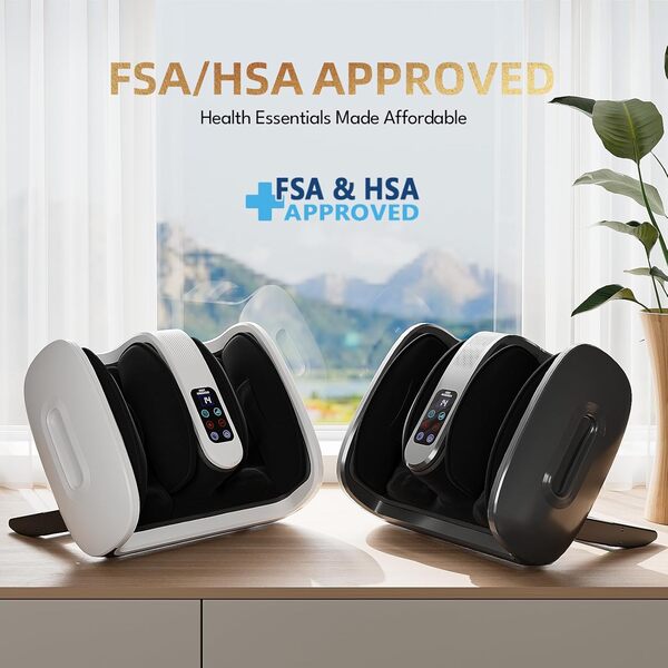 SUMELL Masseur de pieds Shiatsu avec thérapie par la chaleur et le froid, éligible FSA/HSA, 6 modes réglables pour le confort de la voûte plantaire et du talon, pétrissage profond de qualité