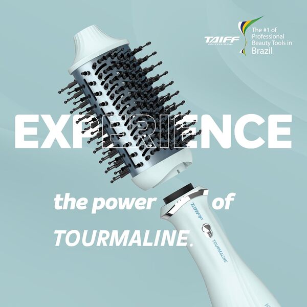 Taiff Brosse chaude à la tourmaline - Le moyen facile et efficace de sécher et de coiffer vos cheveux (vert)