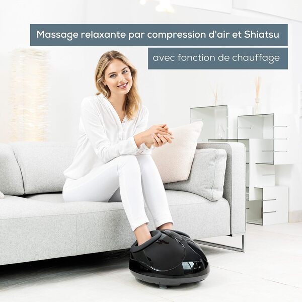 Beurer FM 90 Appareil de massage des pieds, avec massage à compression d'air, fonction de chaleur, trois combinaisons de massage Shiatsu