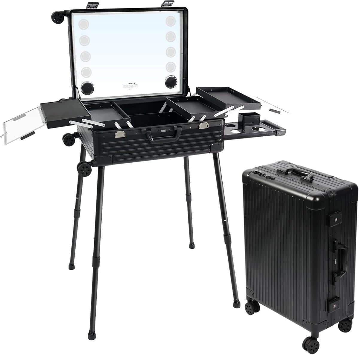 Test de la valise maquillage EBANKU Rolling 24 pouces : miroir éclairé et Bluetooth