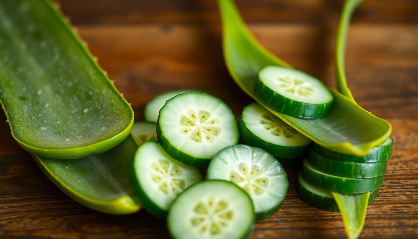 Aloe vera et concombre : un soin rafra&icirc;chissant et anti-&acirc;ge