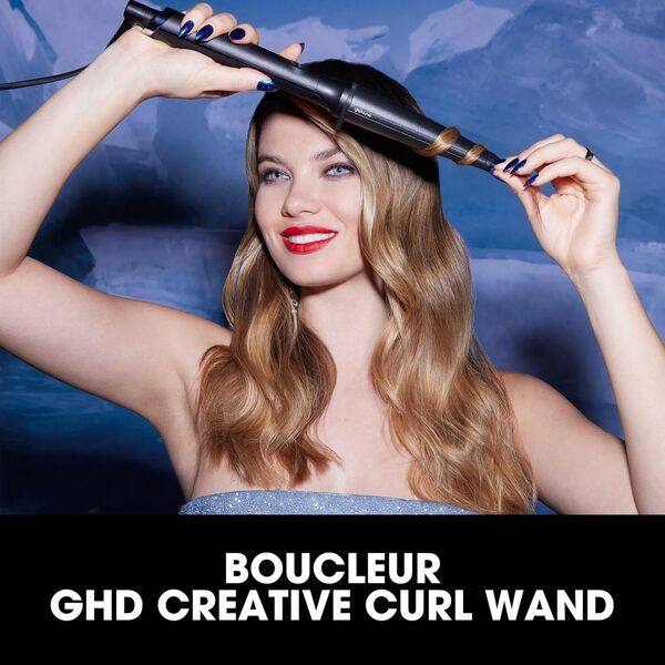 GHD - Coffret Boucleur Creative Curl Wand - Boucleur Professionnel (Noir), Peigne, Gant & Pochette inclus - Wavy & Ondulations rapides, Longue Tenue. Tous types Cheveux & Longueurs même Courts