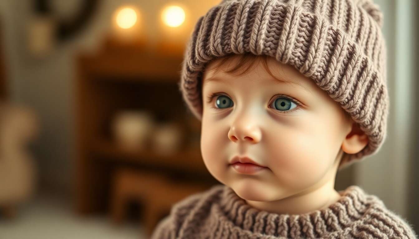 Bonnet Enfant en Fausses Côtes : tricot Circulaire