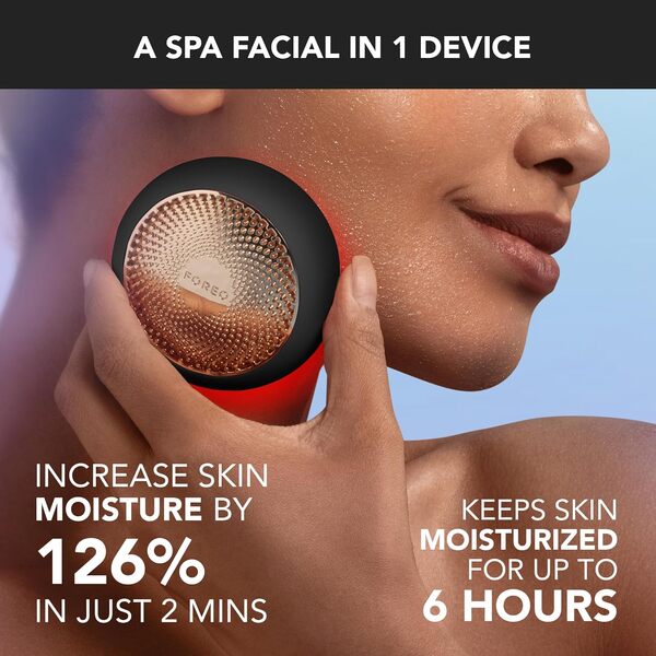 UFO 3 masque hydratant visage profond - Spa visage 5 en 1 - Luminothérapie lumière rouge, thermothérapie, cryothérapie, massage facial T-Sonic, anti-âge - Masque facial infuseur de soins - Black