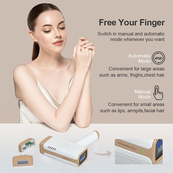 3in1 Épilateurs à Lumière Pulsée IPL avec Refroidissement ICE, 500 000flashs Epilation Laser, Epilateur Laser, Épilation Intégrale Indolore et DéFinitive(lampe HR+SR+AC)