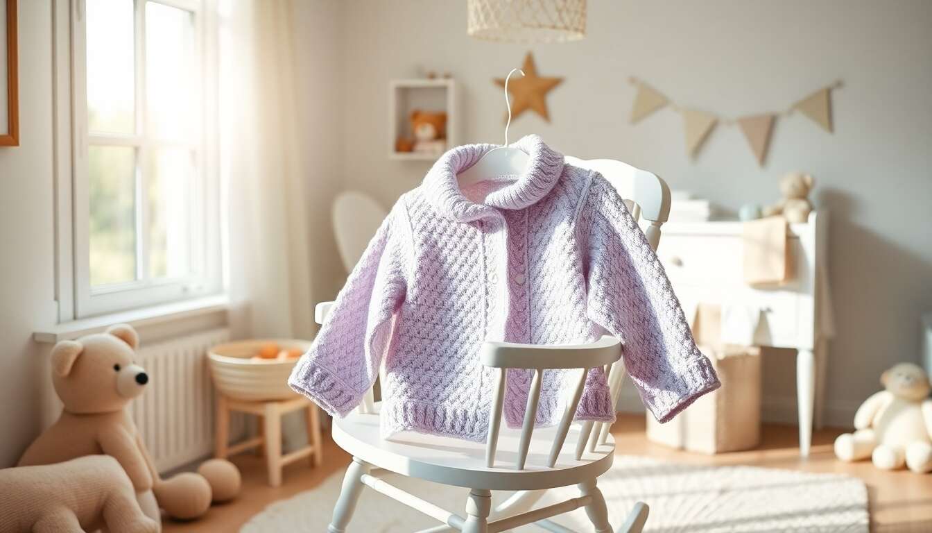 Veste layette crochet : tuto facile et rapide pas à pas