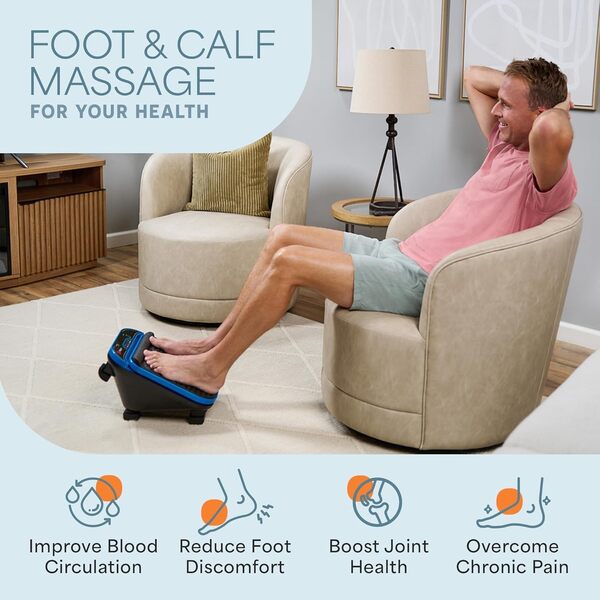Massageur podal thérapeutique pour neuropathie - Relaxation mollets & pieds - Avec option chaleur pour soulagement maximal - Revitalisation sanguine