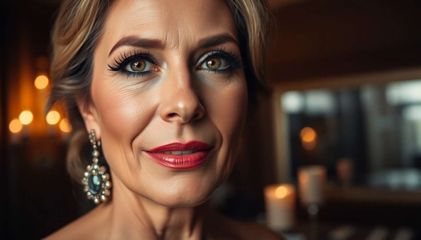 Maquillage soirée peau mature : glamour et rajeunissement