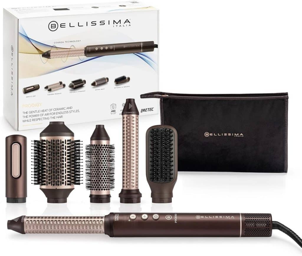 Test de la brosse soufflante Bellissima Styler Prodigy 1200W : technologie Coanda et accessoires polyvalents