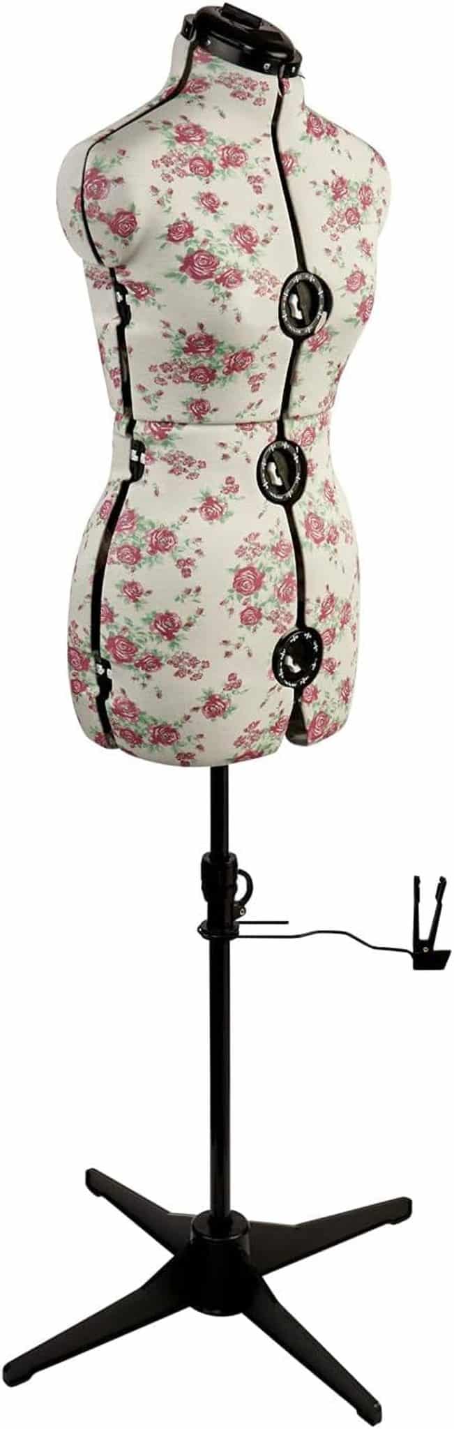 Test du mannequin couture réglable Sewing Online, motif rose