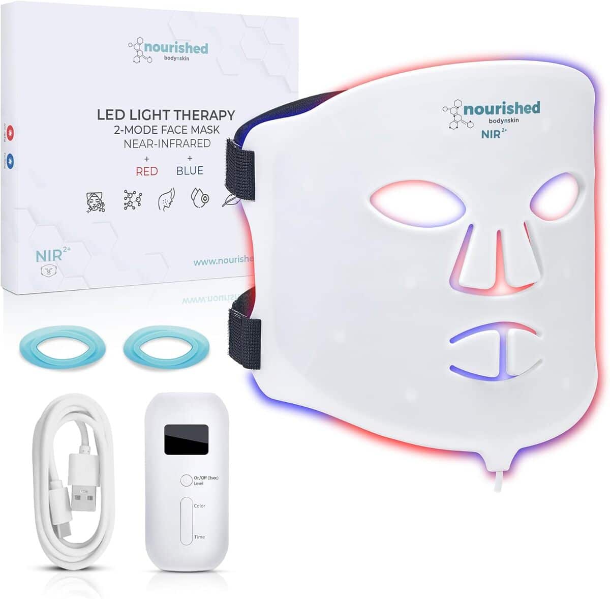 Test du masque facial LED Nourished Bodynskin : soin anti-âge 114 LED