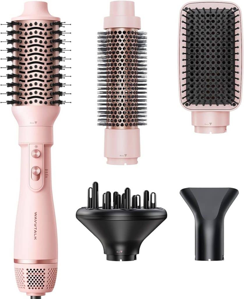 Test : ensemble brosse à air chaud Wavytalk 5 en 1 rose