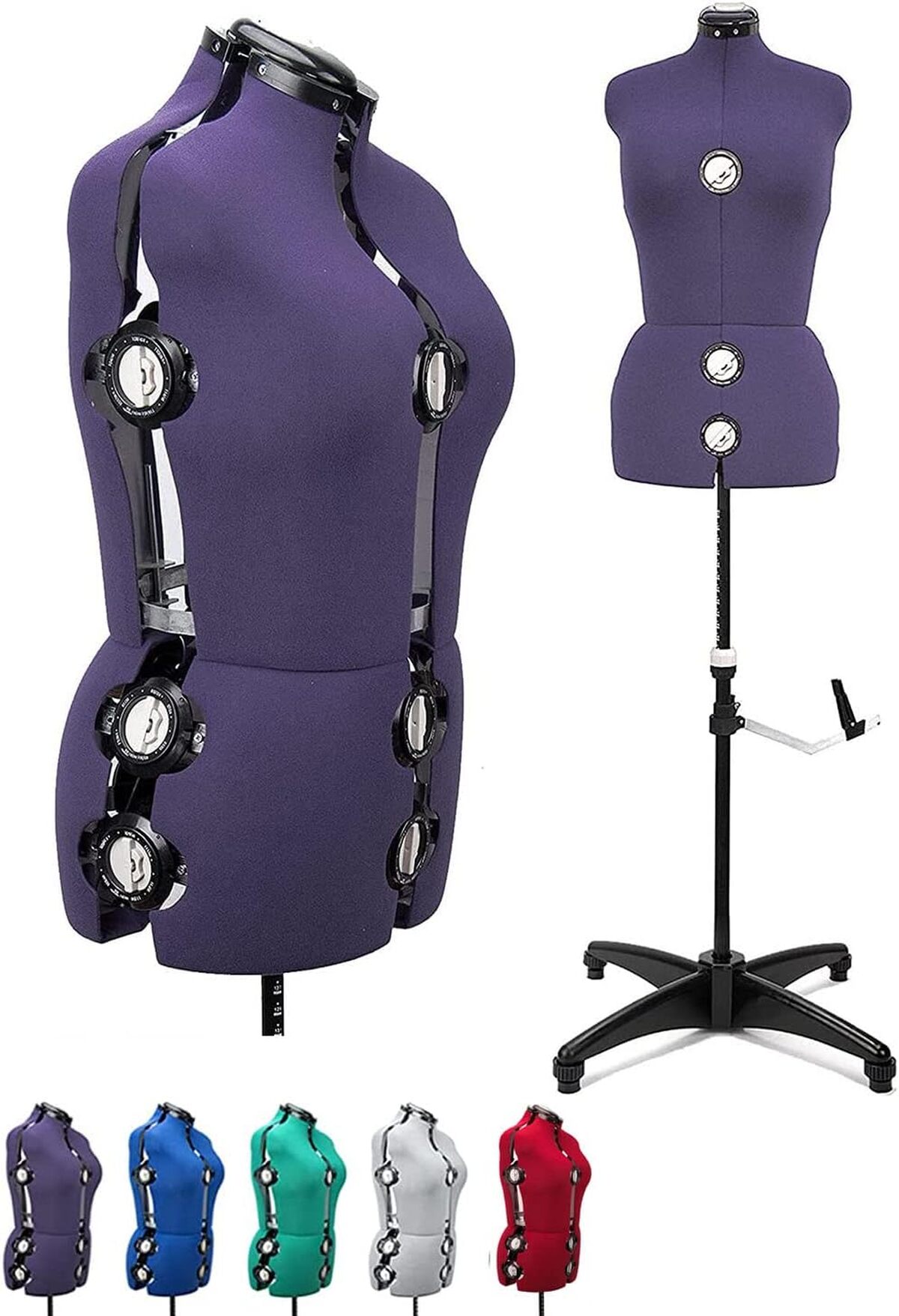 Test : mannequin de couture réglable violet, taille 34 à 44