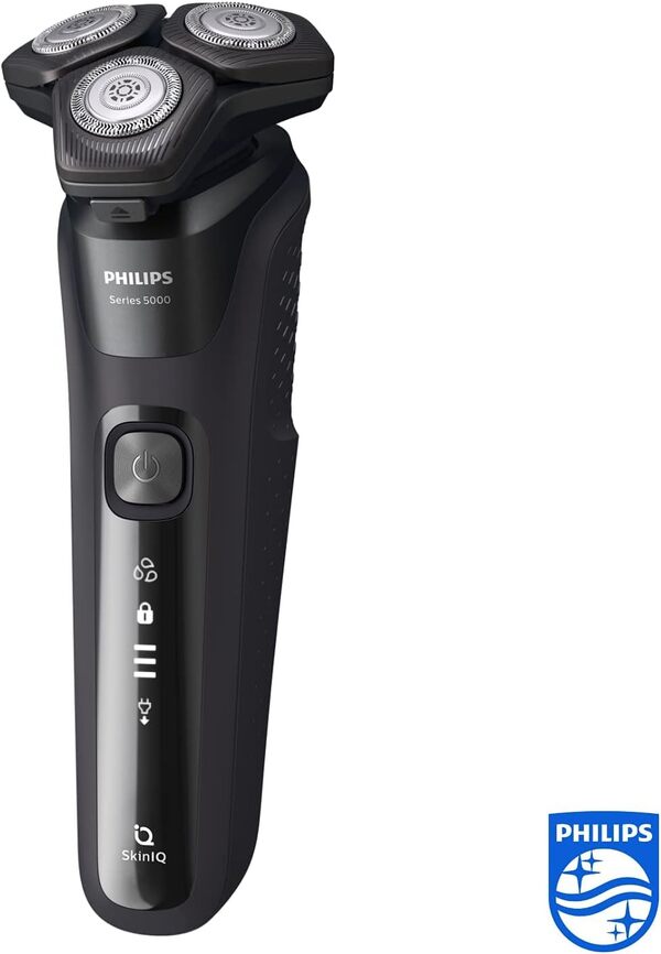 Philips 5000X Series - rasoir, rasoir électrique 100 pourcent étanche, technologie SkinProtect, tête flexible à 360°, 1 h de charge / 5 min. Charge rapide, capot de protection Noir, modèle S5000