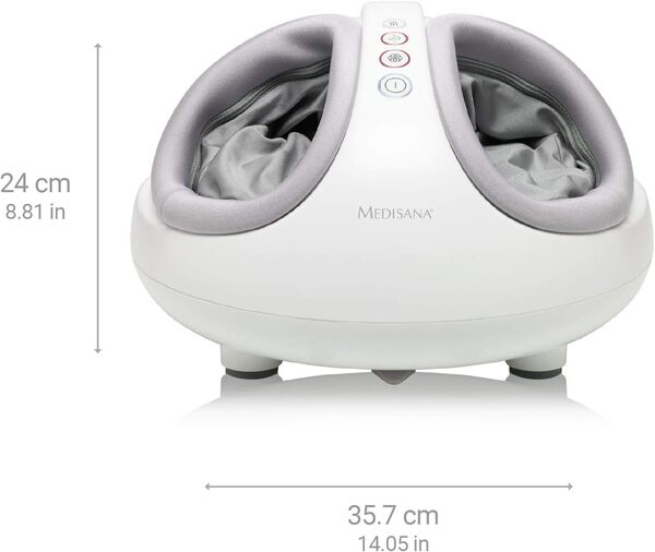 medisana FM 888 Appareil de massage shiatsu pour les pieds, électrique, fonction lumière rouge, fonction chaleur, 2 vitesses, massage shiatsu et compression pour les pieds et la plante du pied