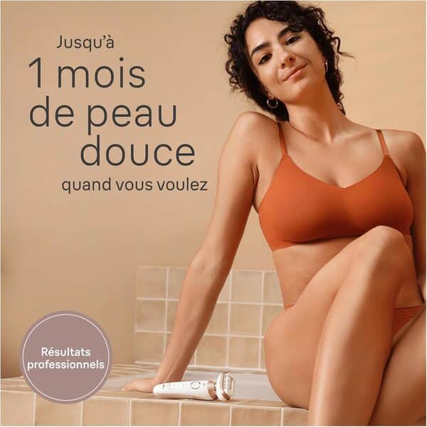 Braun Silk-épil 9 Flex, Épilateur Avec Tête Flexible À 360°, Épilation Facile, Étanche, Avec Tête De Rasoir Pour Femmes, Sabot Tondeuse Et Brosse Exfoliante, Mini-Rasoir Visage, 9-360 3D, Blanc/Rose