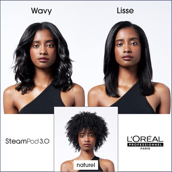 Steampod 3 | Pack Originals | Lisseur Cheveux Professionnel 2-en-1 : Lisse & Wavy | Fer à lisser Technologie Vapeur | Trousse Thermo-résistante | L'Oréal Professionnel