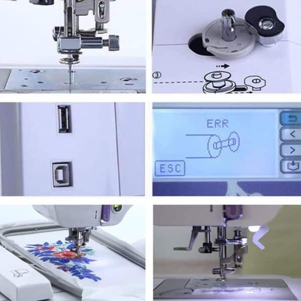 Machine à coudre automatique Machine à broder électrique 158 motifs intégrés avec zone de broderie de 4