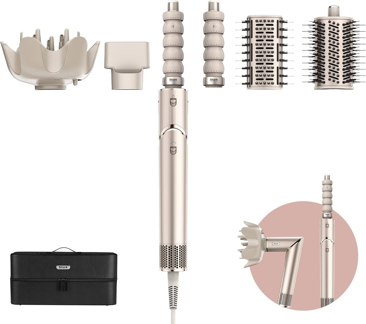 Test du sèche-cheveux Shark FLEXTYLE HD446SLEU 1400 W beige