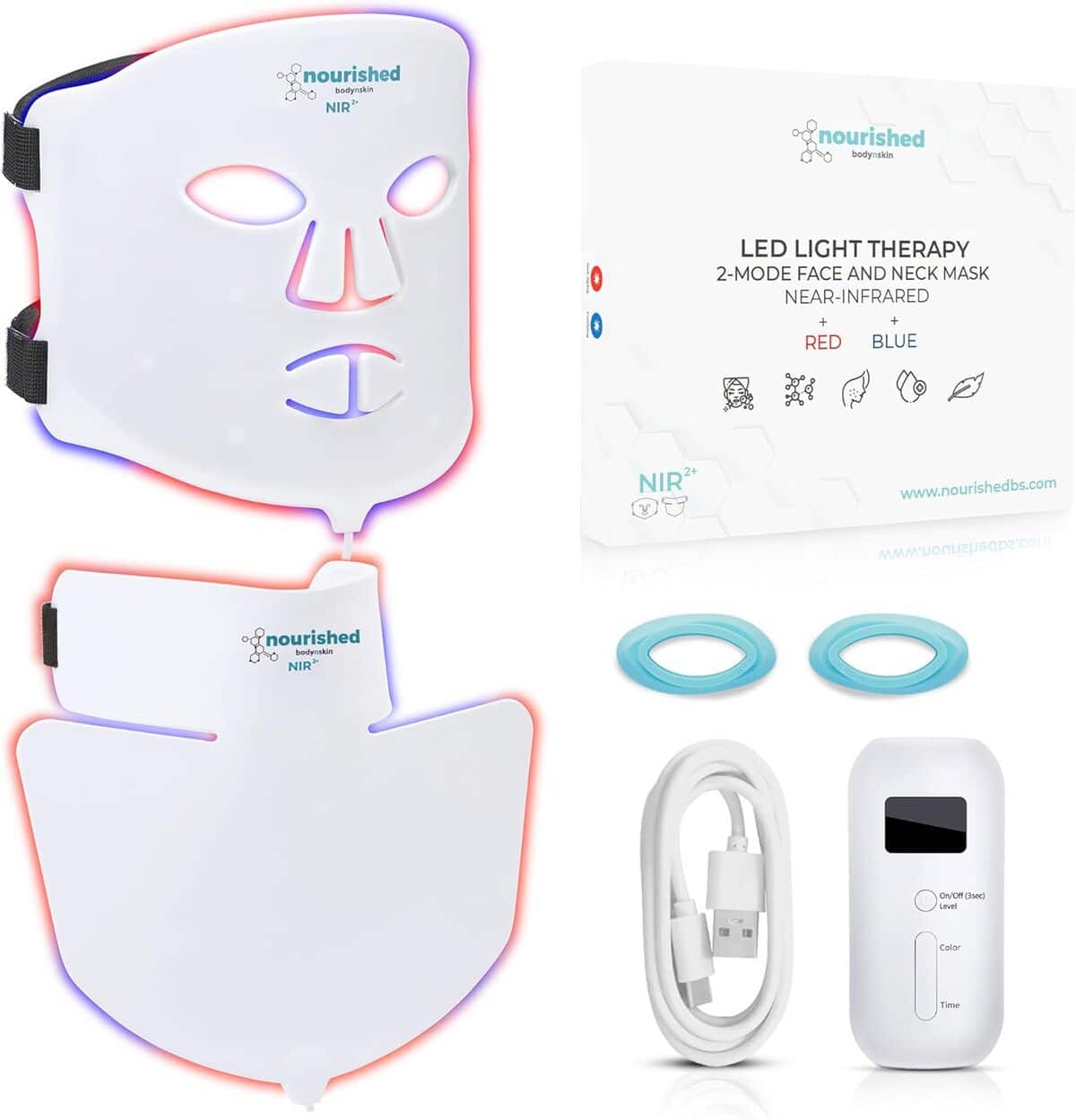 Test masque LED visage et cou Nourished Bodynskin : soin anti-âge innovant