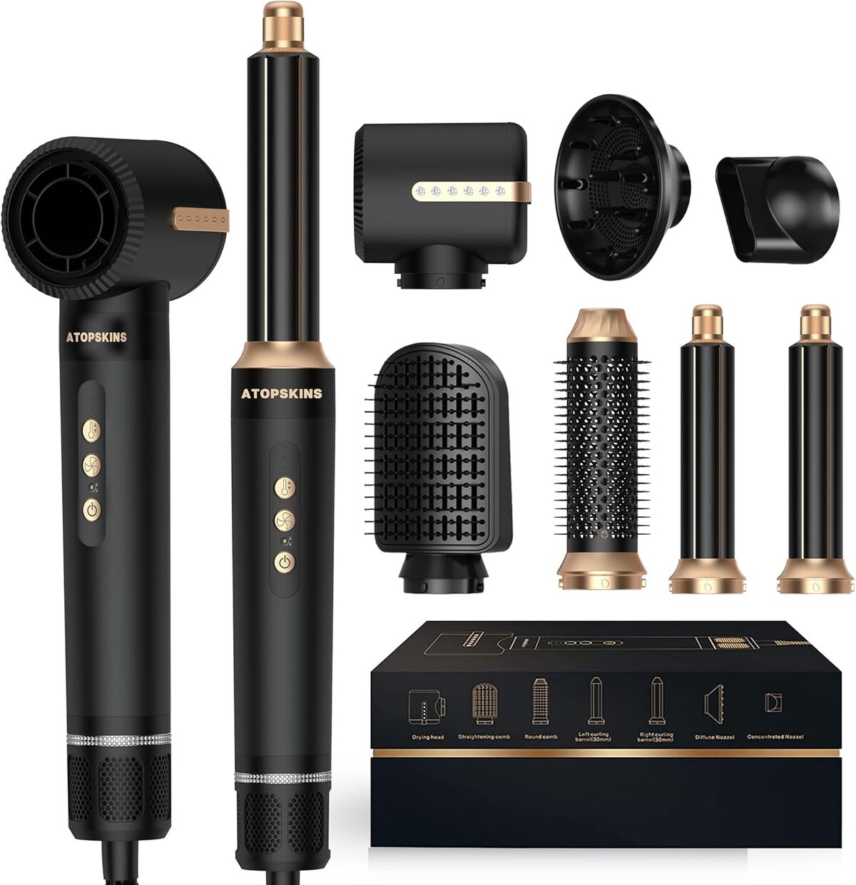 Test : sèche-cheveux brosse soufflante Atopskins 7 en 1, efficacité maximale