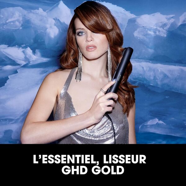 ghd - Coffret Lisseur ghd Gold, Fer à lisser (Noir) - Brosse & Pochette incluses - Des cheveux 65% plus brillants - Lissez, ondulez, bouclez grâce à son design arrondi - Idéal tous types de cheveux