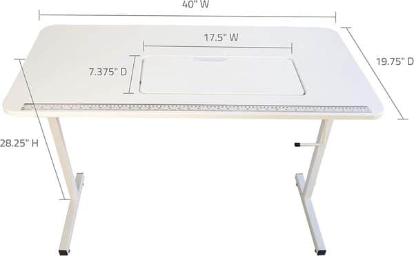 Sewingrite Plateforme réglable pour Loisir à Coudre Table Pliante avec Tablette latérale