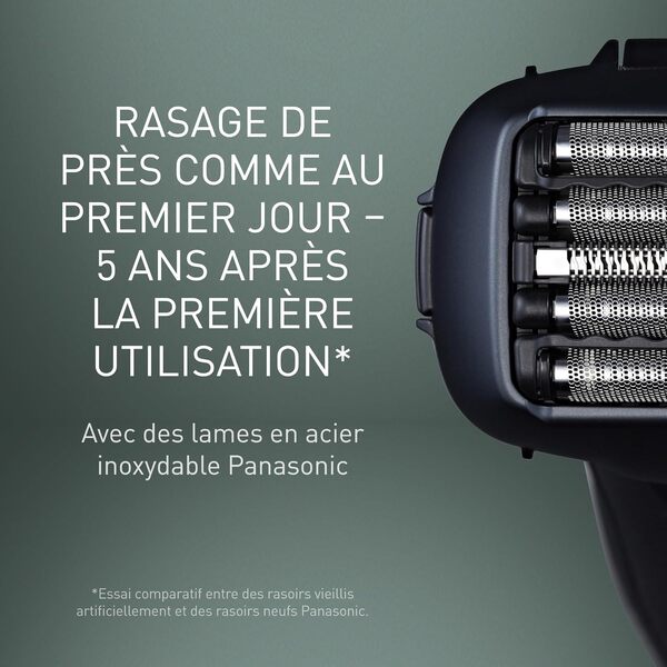 Panasonic Series 800 Personalcare ES-LV97 Rasoir 5 Lames dont 2 de finition externes Wet & Dry 5 accessoires 50 min d'autonomie 1 heure de charge Moteur linéaire Noir