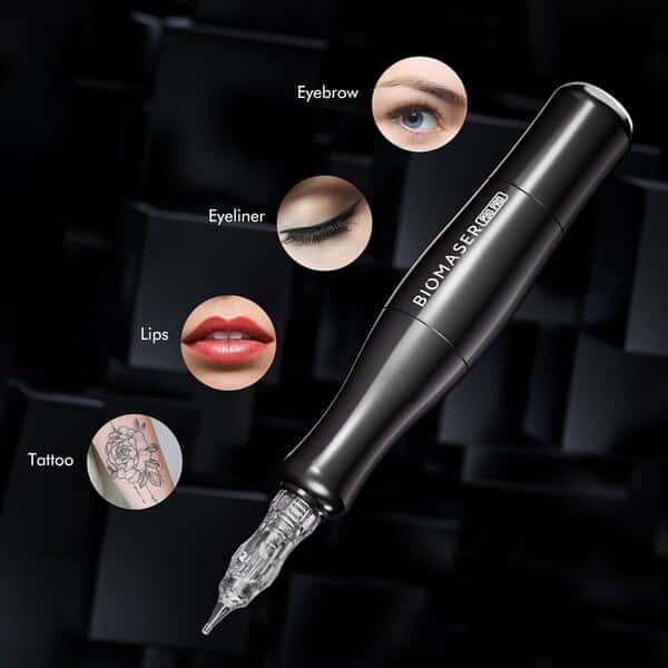 Biomaser P90 PRO Machine à Maquillage Semi Permanent Machine à Maquillage Sans Fil et Filaire pour Sourcils Eyeliner Lèvres (Noir)