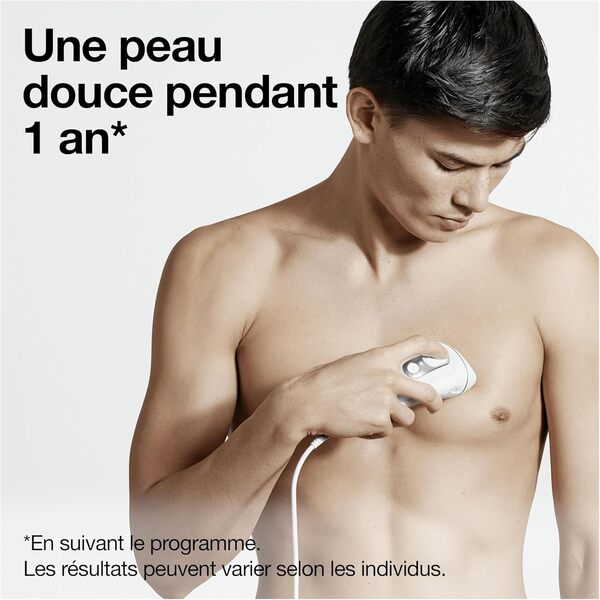 Braun Silk·expert Pro 5 PL5145 - épilateur à lumière pulsée, épilation semi-définitive à la maison, Blanc/Argent, Avec Pochette, Tête Large Et Rasoir Gillette Body