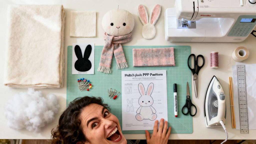 Guide couture : créez un doudou lapin pour bébé