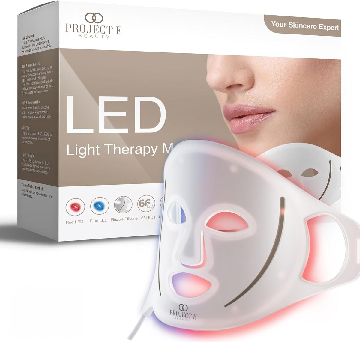 Test du LED Light Therapy Mask Silicone Project E Beauty : solution anti-âge et anti-imperfections