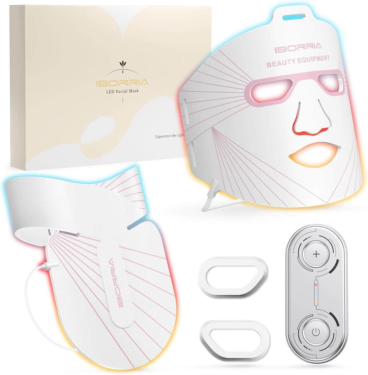 Test du masque facial LED IBORRIA : soin infrarouge pour visage, cou et décolletage