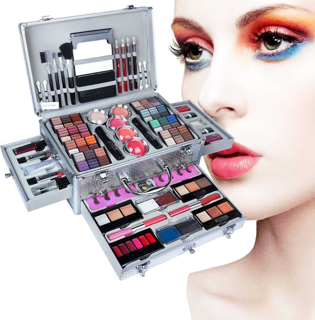 Test : set palette maquillage 102 pièces rouge