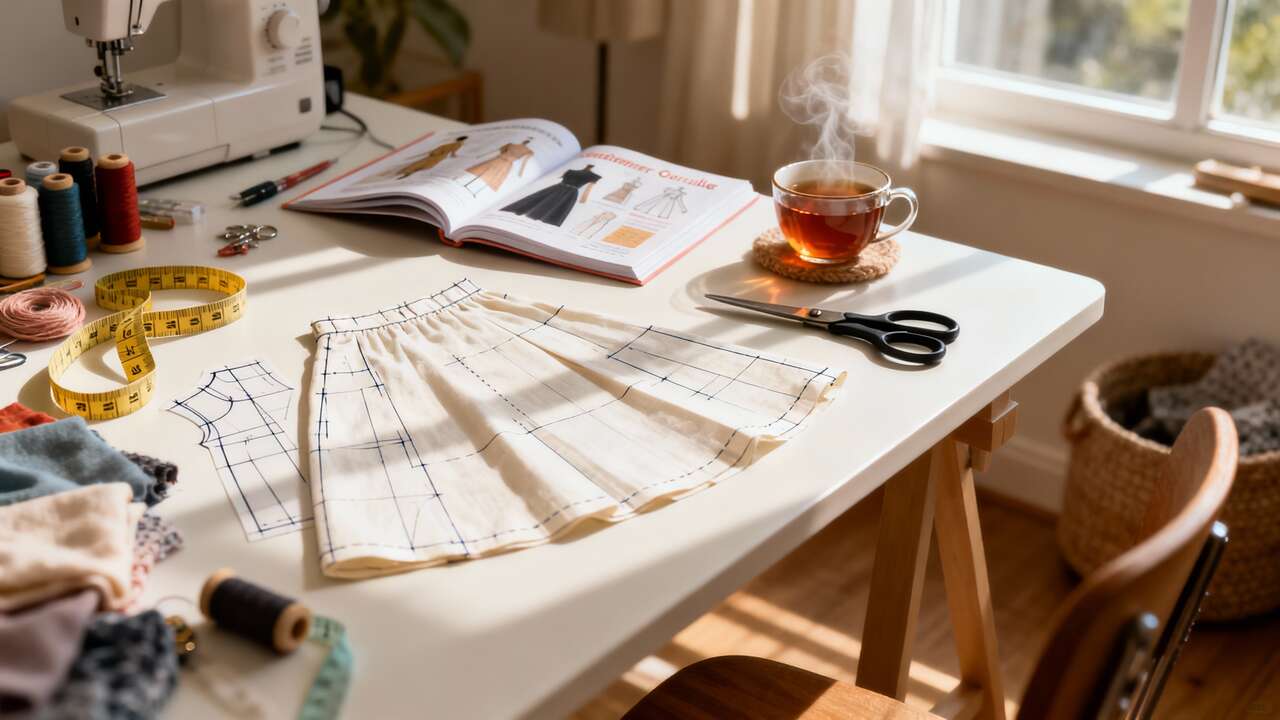 Créer ton patron de jupe en 10 minutes : dIY couture facile pour débutants