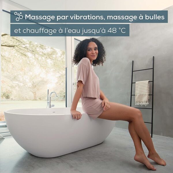 Beurer FB50 Bain de Pieds Relaxant, Balnéothérapie avec Accessoires de Pédicure, Chauffage de l'eau, Massage Vibrant à Bulles, Points de lumière Infrarouge et Thérapie par Champs Magnétiques
