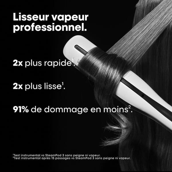 Steampod 3 - Lisseur Vapeur Professionnel 2-en-1 : Lissage & Wavy - Céramique Fer à lisser à la technologie vapeur - Adapté à tous types de cheveux - L'Oréal Professionnel