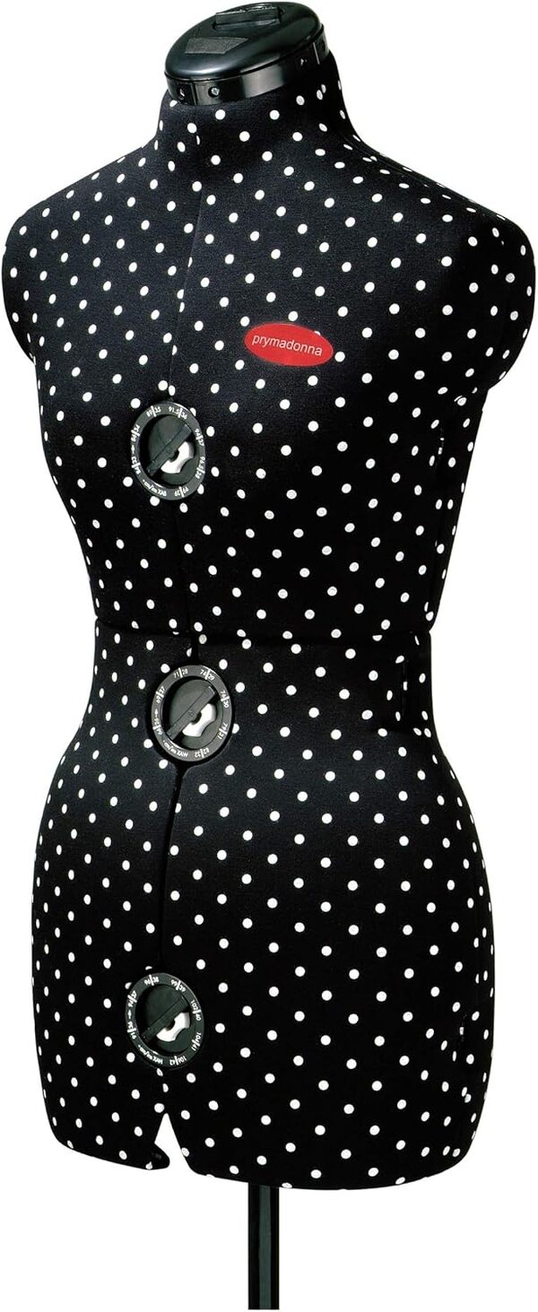 Prym 611753 Prymadonna Polka Dots Buste de Couture, Noir/Pois Blancs, Size M (42-48)