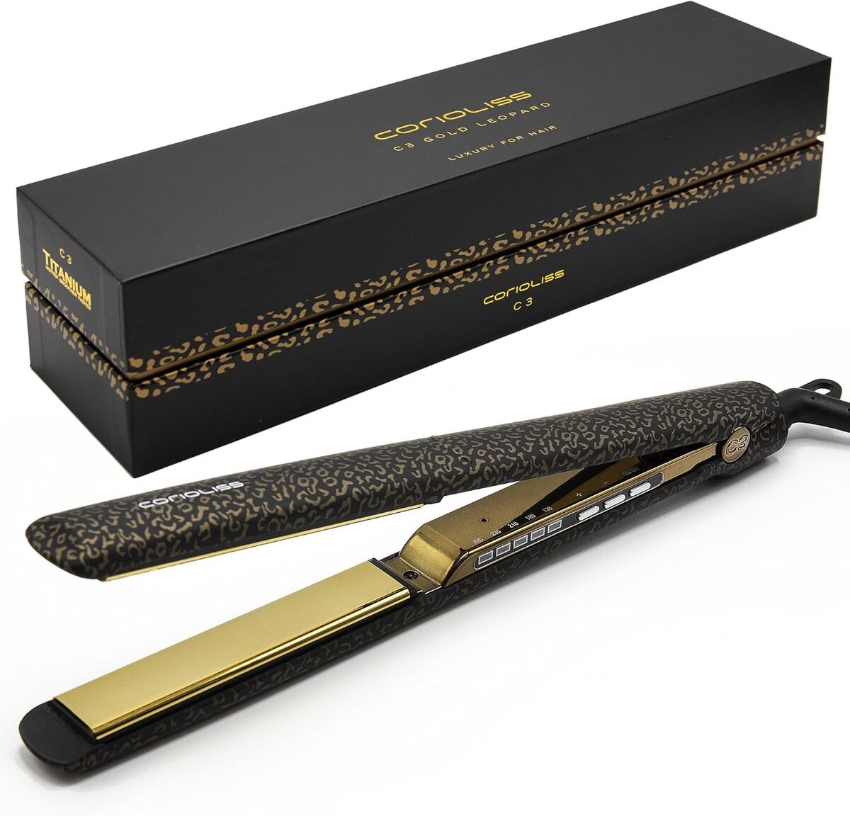 Test : corioliss C3 lisseur cheveux plaques titane leopard gold