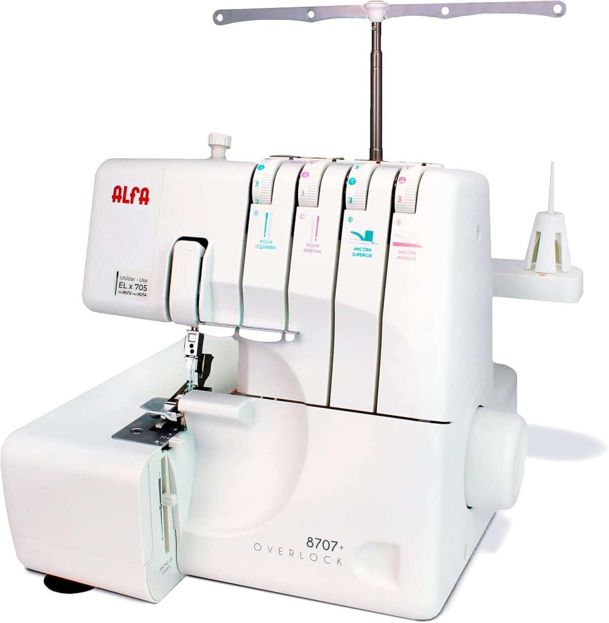 Test de la machine à coudre et surjeteuse Alfa 8707 blanche