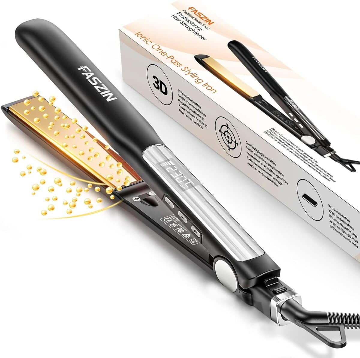 Test du lisseur 2 en 1 Faszin : plaques en titane et ions pour cheveux parfaits