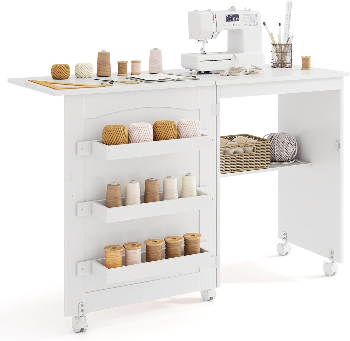 Test : table de couture pliante Giantex avec 4 étagères
