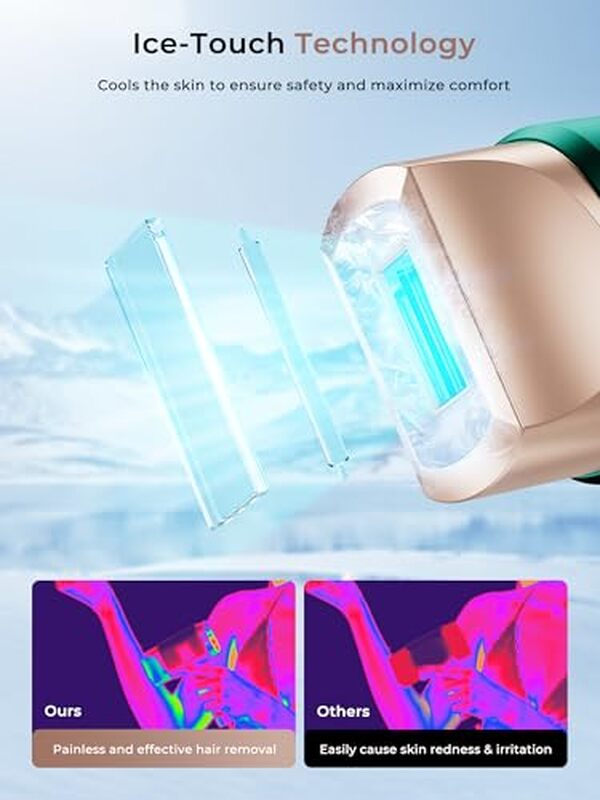 Découvrez l'épilateur lumière pulsée à 8 °C avec refroidissement glacé : une solution innovante pour une épilation confortable et efficace à domicile.