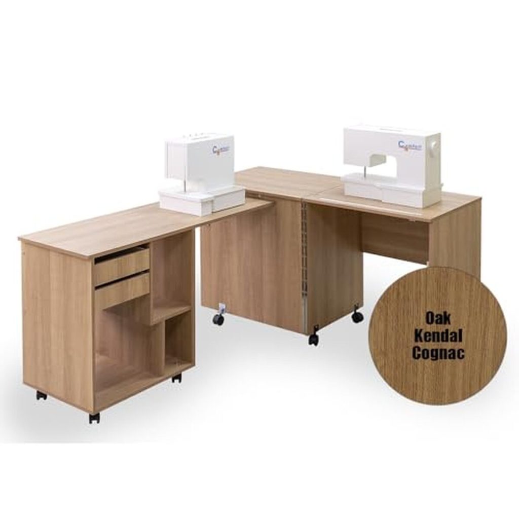 Test de l'armoire machine à coudre Comfort 8 en chêne cognac