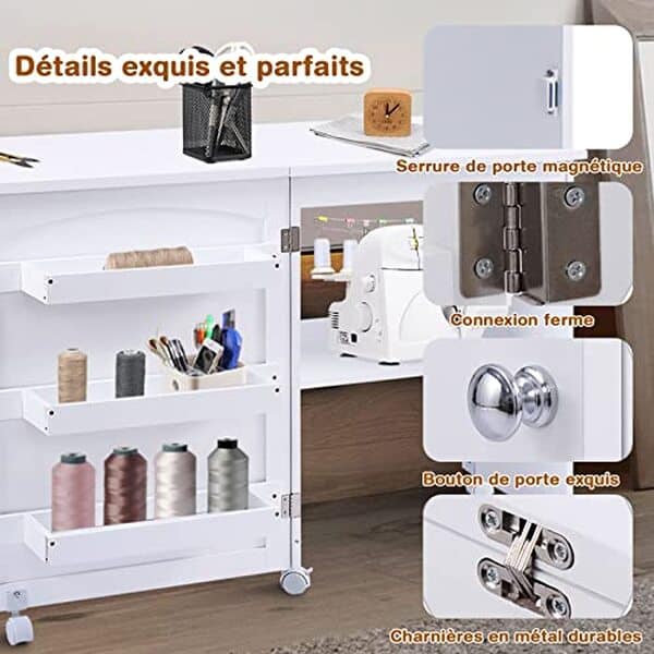 Découvrez notre analyse détaillée de la table de couture pliante Relax4Life avec rangements. Transformez votre espace créatif avec ce meuble pratique et élégant, conçu pour optimiser votre atelier.